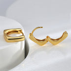 E0584 Fashion Geometric Square Earrings for Women Creative Minimalist Style Simple Ear Clips