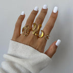 Stainless Steel gold Exaggerated Ring Jewelry rings