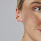 E0534 Fashion Trend Retro Copper Gold-Plated Hoop Earrings for Women, Simple Design, Non-Pierced Ear Clips