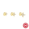 925 Sterling Silver Silver Triangle Flat Bottom Threaded Ear Bone Stud 5 6 8mm — collection product image 06