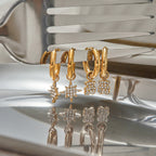 Stainless Steel Rhinestone Earrings Women's Earrings Non-Fading Earrings Jewelry