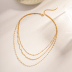 Necklace Plated18k Gold Three-Layer Necklace Fashionable Versatile Women's Non-Fading Necklace Jewelry