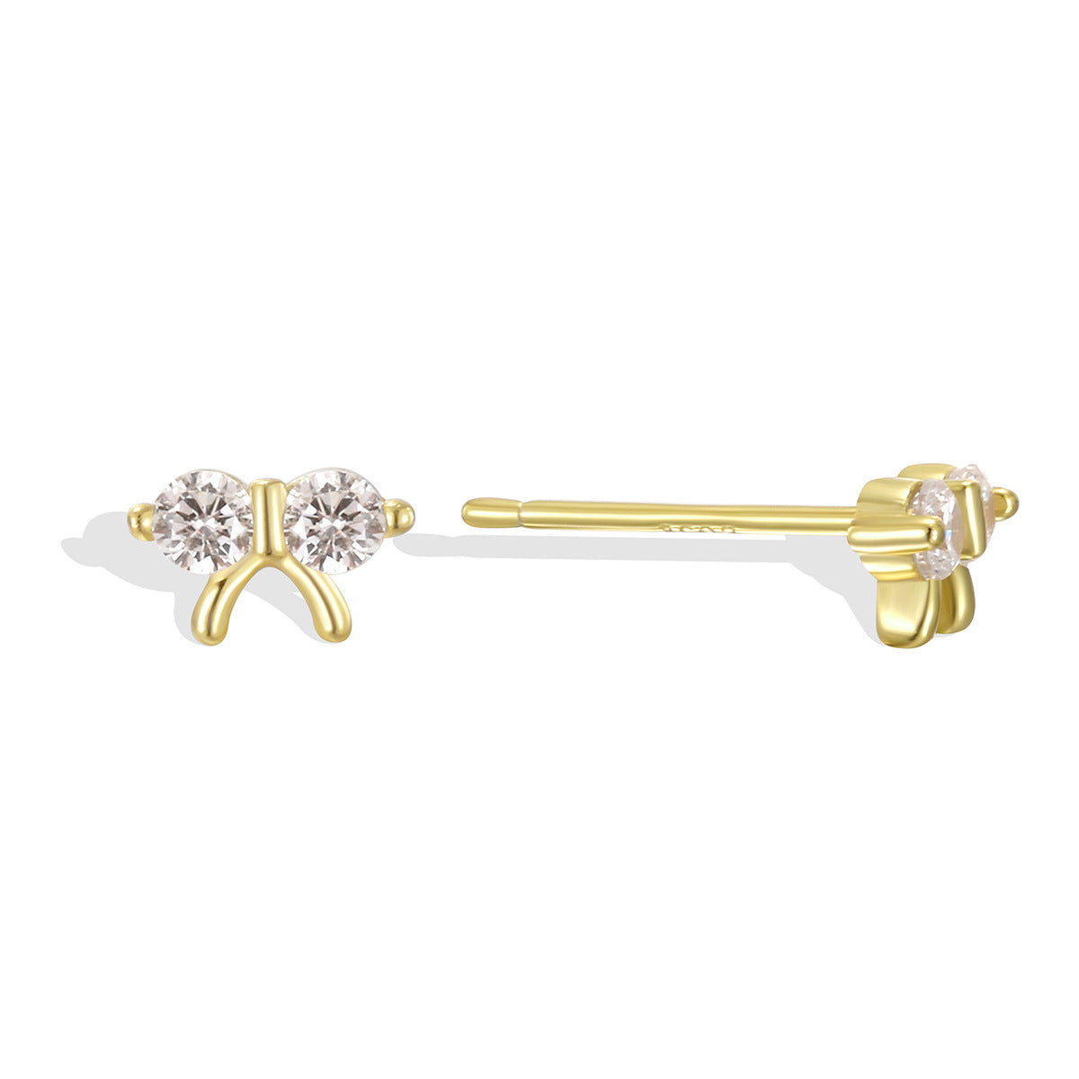 SE0277 S925Silver Bowknot Earrings for Women with Sparkling Diamonds, New Sweet Trendy Ear Piercing Jewelry