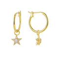 Gold-Plated Brass Star CZ Earrings styled for independent jewelry boutiques