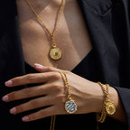 2H Original Coin Series Necklace Retro Bracelet Stainless Steel Jewelry