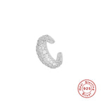 S925Sterling Silver c Non-Pierced Diamond-Studded Pattern Ear Clips Earrings Hot Sale Trendy Non-Pierced Ear Cuffs
