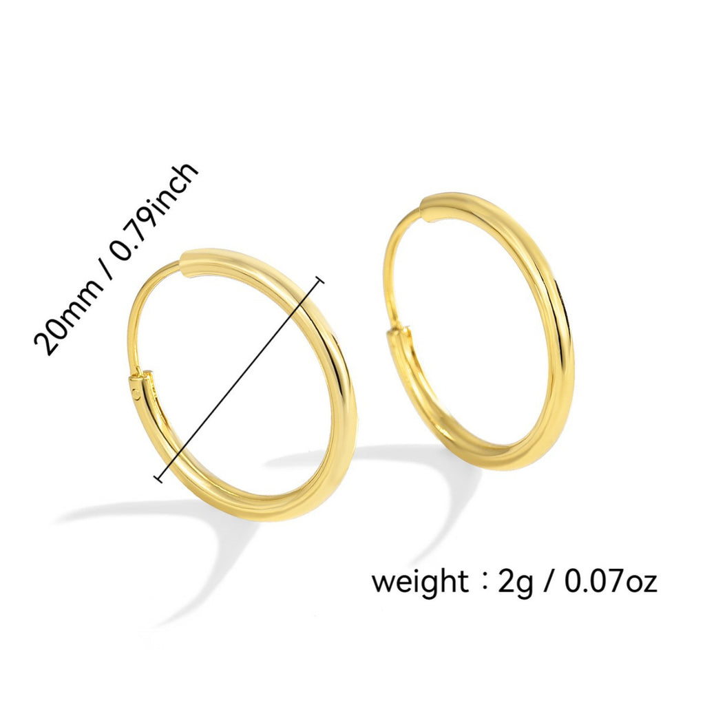 Vintage Simple Fashion Large Circle Round Metal Earrings for Women