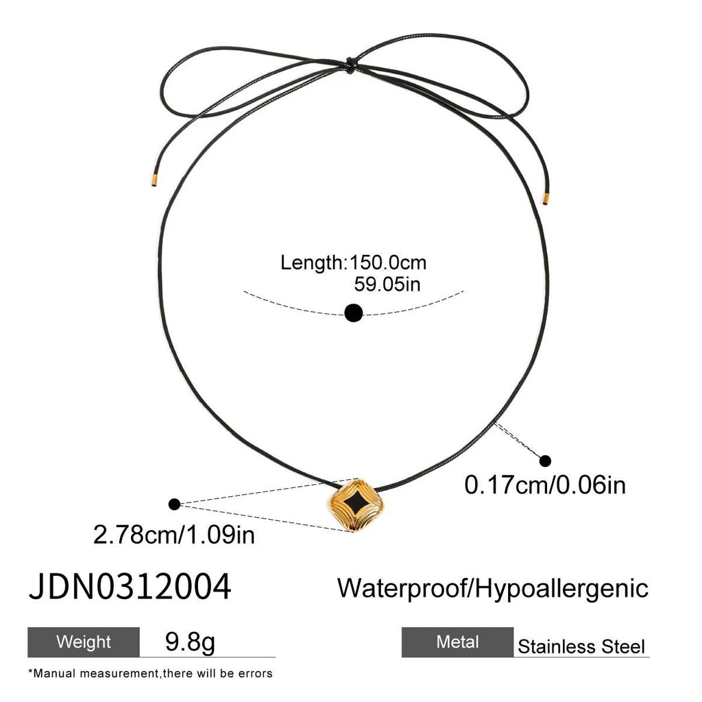Black Rope Necklace Design Sense Collarbone Chain Non-Fading Stainless Steel Jewelry