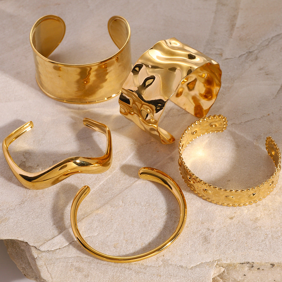 Stainless Steel gold Bracelet Open Bangle bracelet