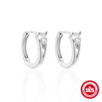 Hot Sale S925Sterling Silver Double Layer Hollow Water Drop Diamond-Studded Hoop Earrings Korean and Japanese Style Flower Earrings
