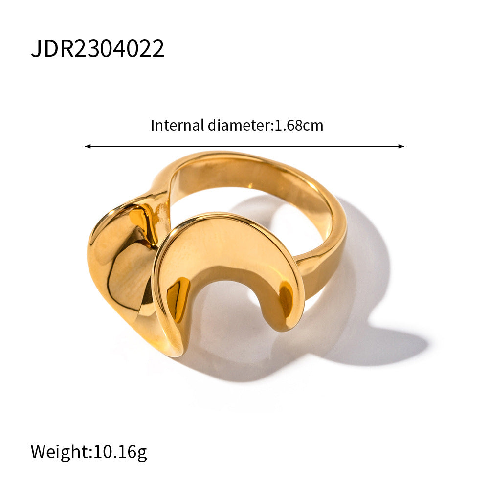 Ornament18K Gold Stainless Steel Exaggerated Ring rings Female