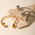 18k Gold Stainless Steel Asymmetric Open Bracelet Trendy Versatile Jewelry