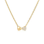 S925 Sterling Silver Double Heart Collarbone Necklace With Diamond