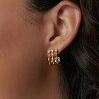 E0468 Korean Style Simple Heart-Shaped Ear Hooks for Women Brass Gold-Plated New Design Earrings