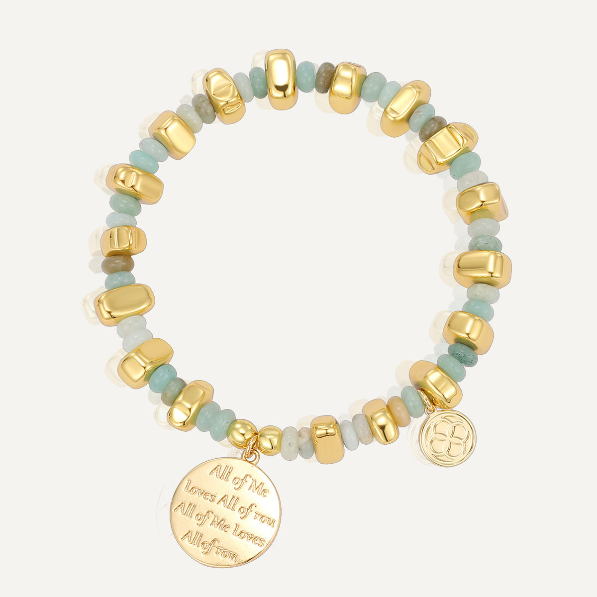 B0308 Simple Engraved Bracelet Expressing Love Fashionable Chalcedony Stone Beaded