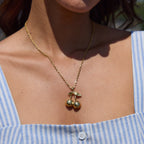 2H Cherry Necklace Accessories Women's Collarbone Chain18k Stainless Steel Jewelry