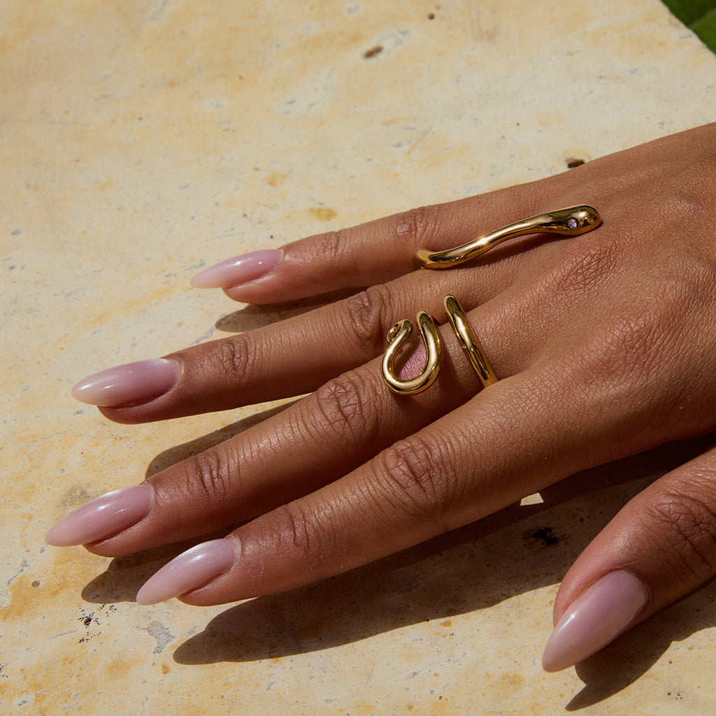 2H Finger Ring Non-Fading Jewelry Women's Ring Stainless Steel Accessories