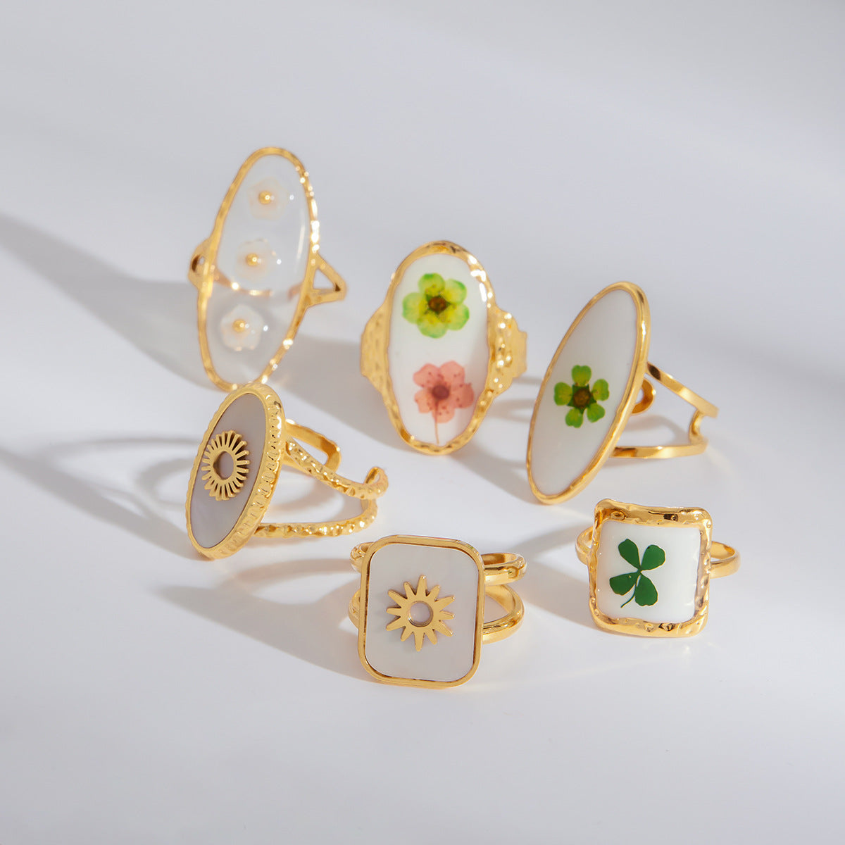 2H Eternal Flower Ring Non-Fading Jewelry Stainless Steel Ring