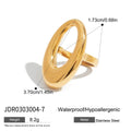 Gold-Tone Stainless Steel Ring with Geometric Detail featuring geometric and a gold-tone finish
