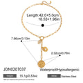 Gold-Plated Stainless Steel Lariat Necklace with Cross Detail — plating detail — jewelry finish and design detail