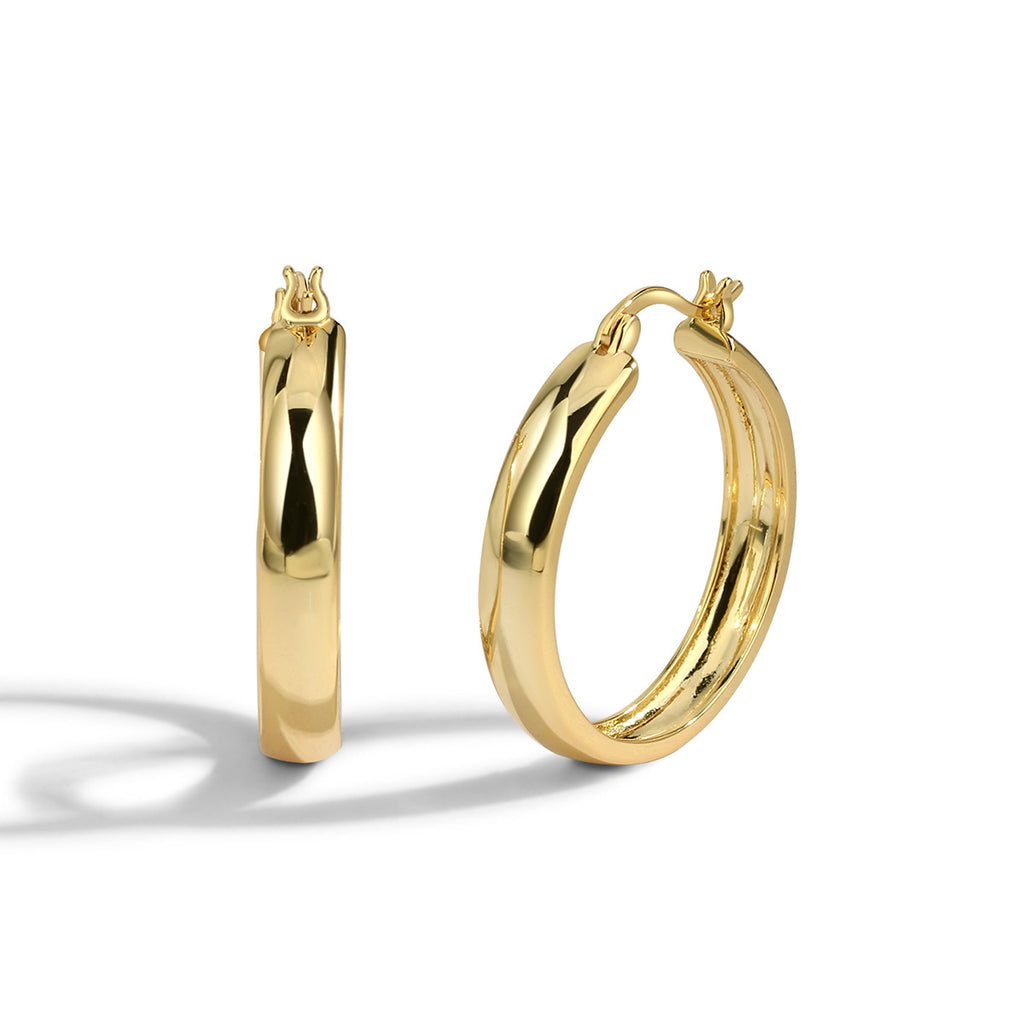 E0276 Fashion Ornament Large Circle HOOP Minimalist Design Earrings Retro Hong Kong Style Ear Clip