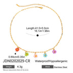 Zircon C Hoop Earrings Stud Stainless Steel Jewelry for Women Non-Fading