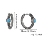 E0722 Fashion Retro Irregular Texture Earrings for Women Simple Blue Turquoise Silver Plated Ear Jewelry