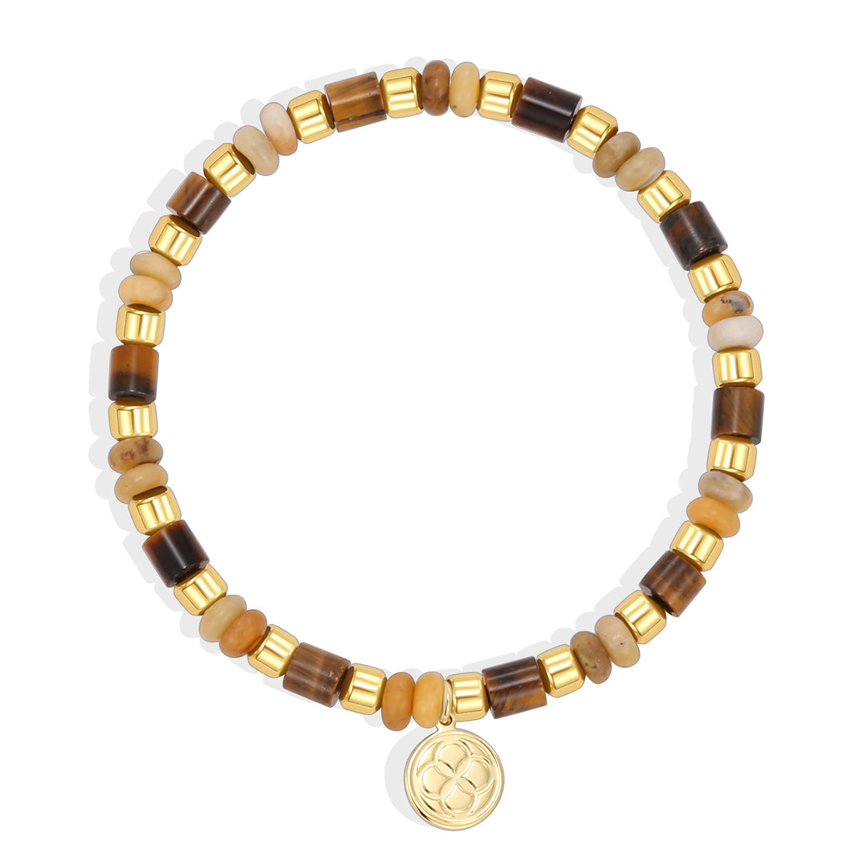 B0339  Simple Pendant Beaded Bracelet Fashion Tiger Eye Stone Beaded Jewelry
