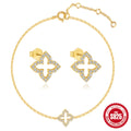 Four-Leaf Clover 925 Sterling Silver Bracelet — wearable scale detail — jewelry finish and design detail
