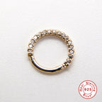 S925Sterling Silver Piercing Cartilage Jewelry Nose Ring with Diamond Ear Clip Ear Cuff Hot Trend Ear Bone Stud