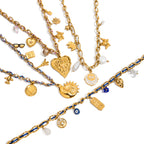 2H Colorful Rope Necklace Collarbone Chain Stainless Steel Jewelry Non-Fading