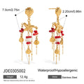 Seashell Tassel Stainless Steel Gold-Plated Drop Earrings — alternate product view — jewelry finish and design detail