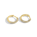 E0198 Hot Selling Circle Earrings Brass Gold-Plated Jewelry Full Diamond Zircon Texture18mm Hoop Earrings