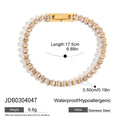 Cubic Zirconia Stainless Steel Gold-Plated Bracelet — product styling — jewelry finish and design detail