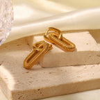 New Exaggerated Style18K Gold-plated Stainless Steel Chain Earrings Jewelry Trendy Fashion Ear Accessories