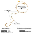 2H Zircon Finger Bracelet Stainless Steel Ring Design Jewelry Non-Fading Accessories