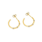 E0042Fashion Jewelry Copper Gold Plated with Zirconia C Women's Bamboo Knot Circle Earrings