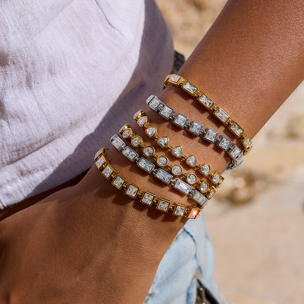 Stainless Steel Zircon Bracelet Jewelry for Women18k Gold