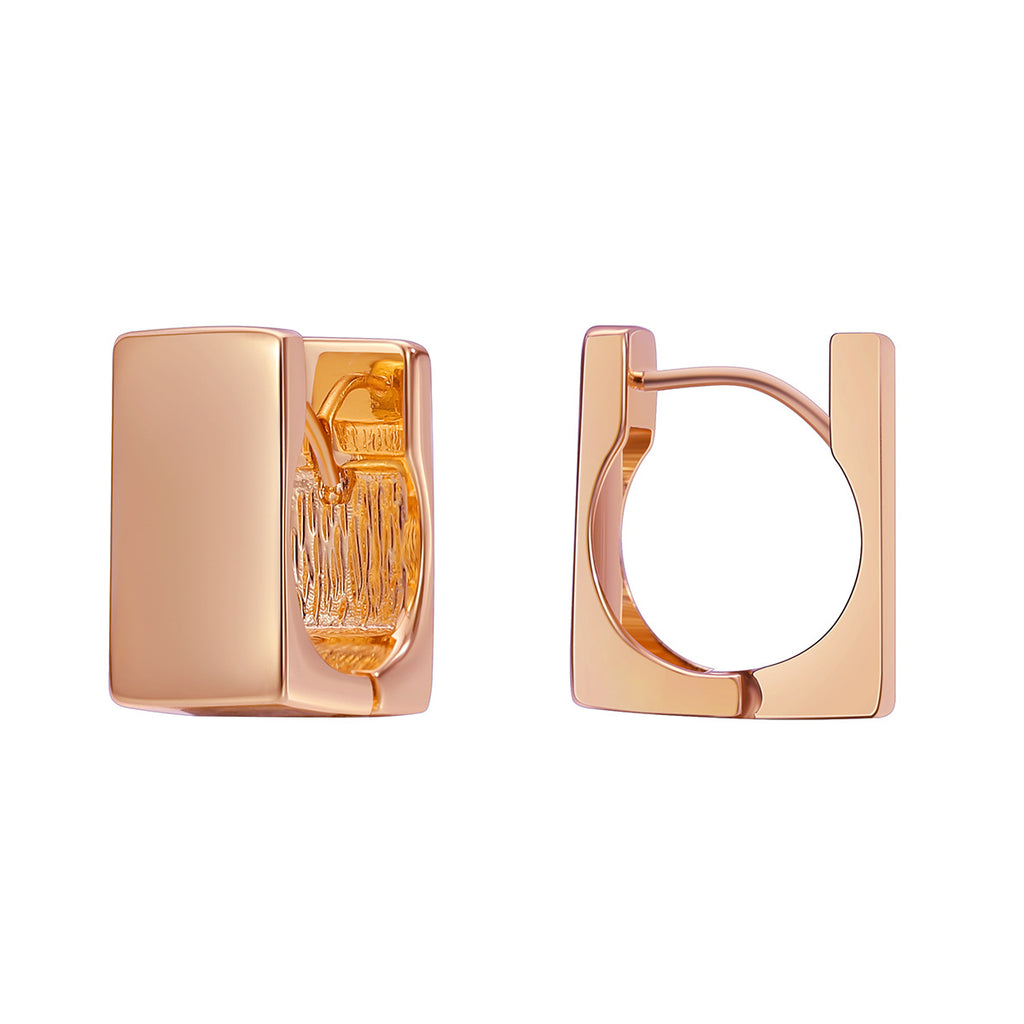 E0621 Unique Simple Versatile Geometric Square Earrings for Women Brass Gold-Plated Fashion Minimalist Ear Accessories