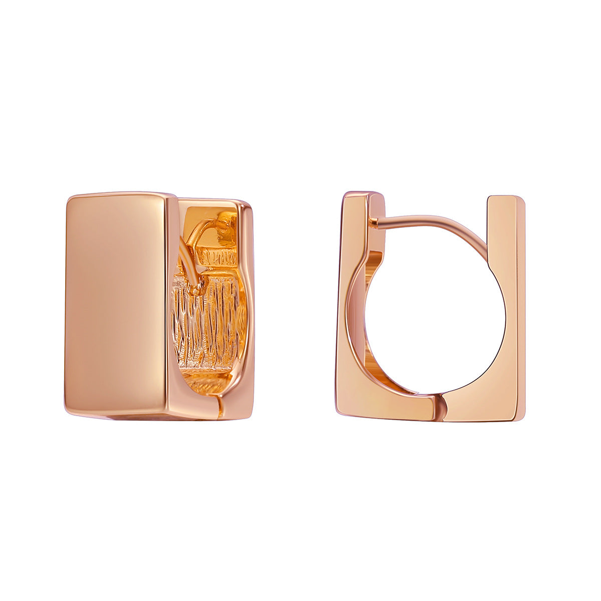 E0621 Unique Simple Versatile Geometric Square Earrings for Women Brass Gold-Plated Fashion Minimalist Ear Accessories