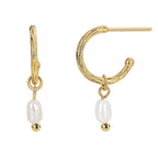 E0441 Manufacturer Supply Fashion Simple Earrings for Women Irregular Shell Beads Vintage C Font Style Earrings