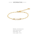 S925 Sterling Silver Imitation Pearl Bracelet With Eco Plating
