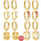 S925Sterling Silver Double Row Diamond Minimalist Fashion Hoop Earrings Hot Selling Classic High-end Earrings Jewelry