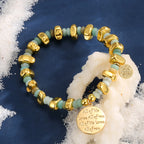 B0308 Simple Engraved Bracelet Expressing Love Fashionable Chalcedony Stone Beaded