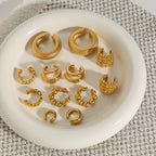 Stainless Steel gold Earrings Ear Clips Non-Pierced Ear Cuffs Ear Jewelry Accessories