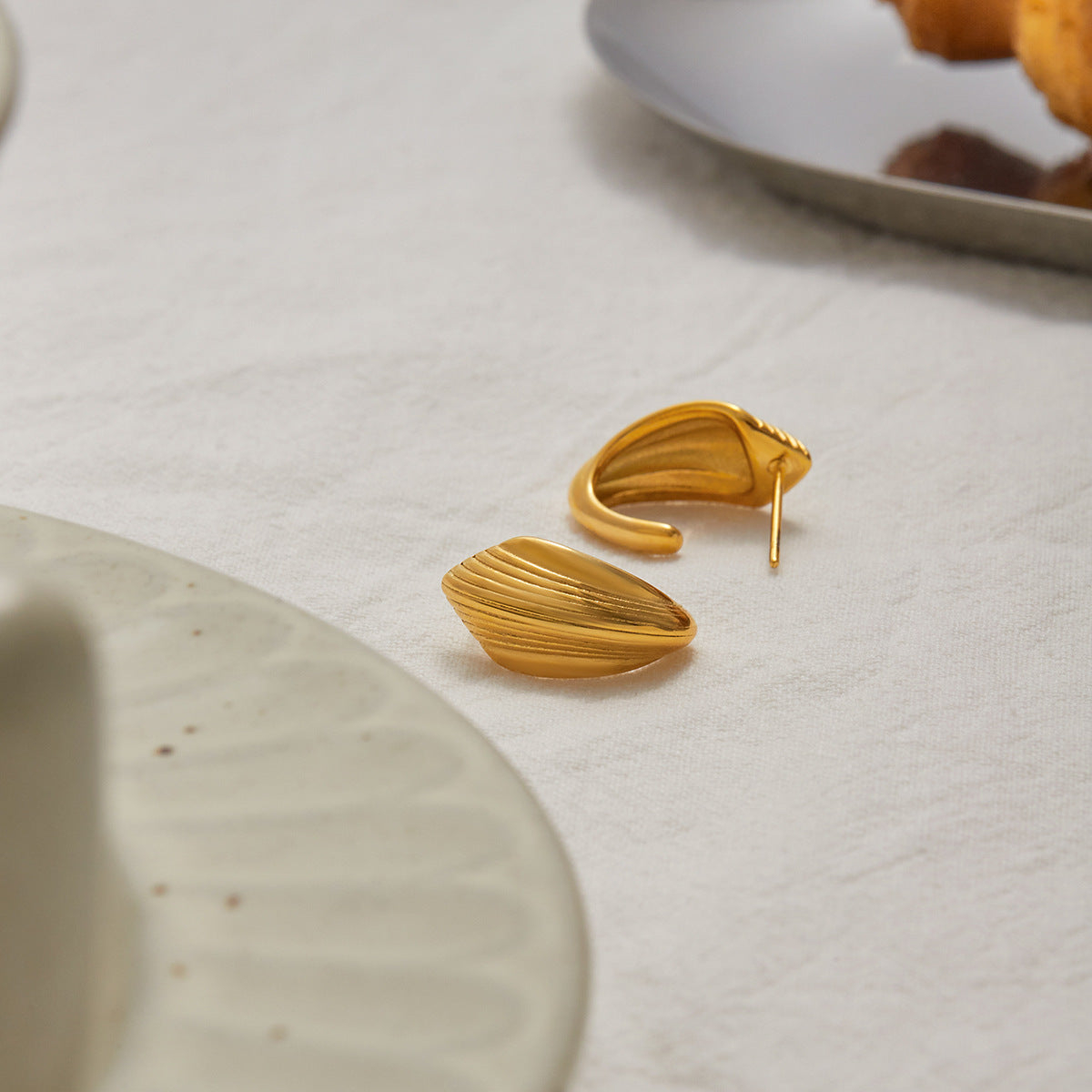 2H Stainless Steel Zircon Earrings Non-Fading Jewelry for Women