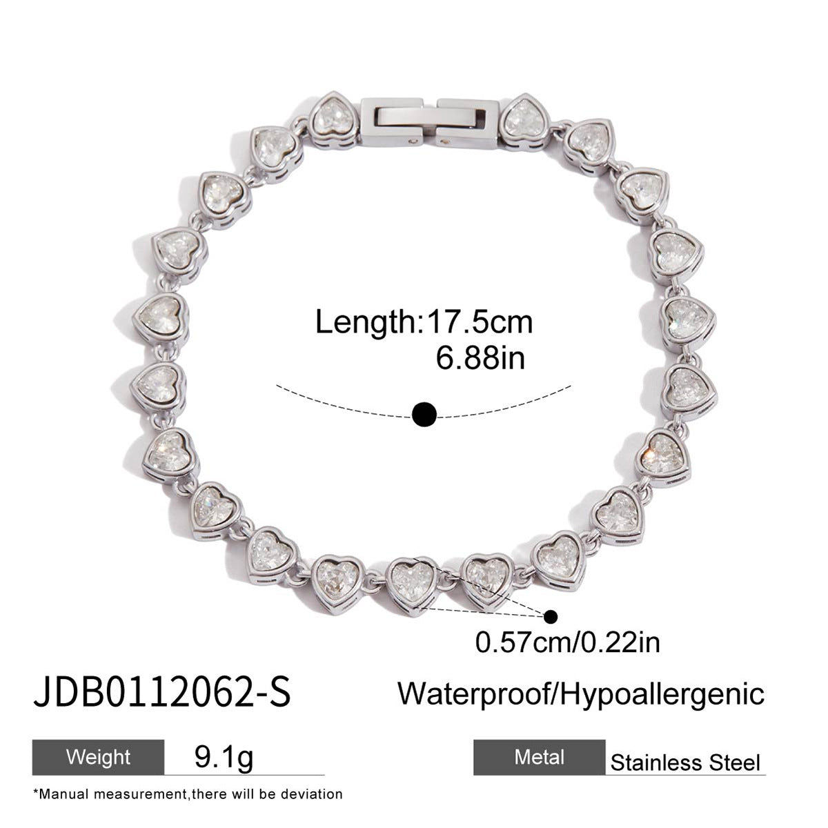Stainless Steel Zircon Bracelet Women's Non-Fading Jewelry