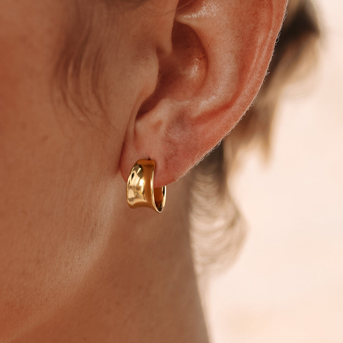 Geometric Earrings Classic Studs Stainless Steel Jewelry for Women Non-Fading Ear Accessories