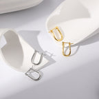 Simple U Horseshoe Earrings for Women  Geometric Line Oval Earrings Gold-Plated Brass Jewelry
