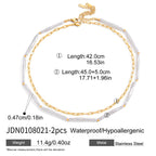 2H Imitation Pearl Double Layer Necklace Accessories Female Collarbone Chain Stainless Steel Jewelry Does Not Fade
